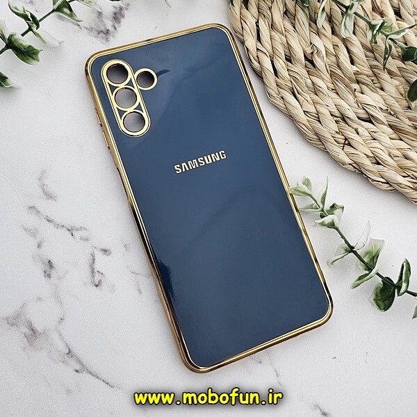 قاب گوشی Galaxy A04S سامسونگ طرح ژله ای مای کیس گلد لاین دور طلایی محافظ لنز دار سرمه ای کد 223