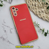 قاب گوشی Galaxy A04S سامسونگ طرح ژله ای مای کیس گلد لاین دور طلایی محافظ لنز دار قرمز کد 224