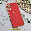 قاب گوشی Galaxy A04S سامسونگ طرح ژله ای مای کیس گلد لاین دور طلایی محافظ لنز دار قرمز کد 224