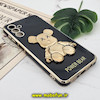 قاب گوشی Galaxy A04S سامسونگ طرح ژله ای مای کیس خرس طلایی تدی برجسته POWER BEAR محافظ لنز دار پاپ سوکت دار مشکی کد 225