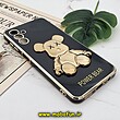 قاب گوشی Galaxy A04S سامسونگ طرح ژله ای مای کیس خرس طلایی تدی برجسته POWER BEAR محافظ لنز دار پاپ سوکت دار مشکی کد 225