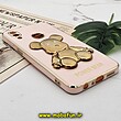 قاب گوشی Galaxy A10S سامسونگ طرح ژله ای مای کیس خرس طلایی تدی برجسته POWER BEAR محافظ لنز دار پاپ سوکت دار گلبهی کد 635