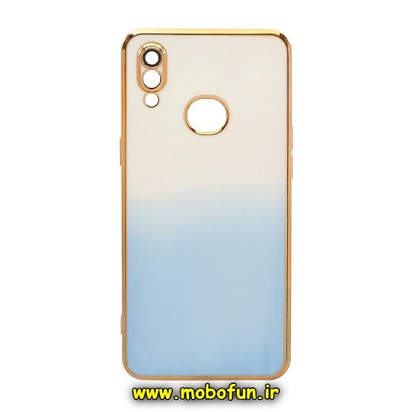 قاب گوشی Galaxy A10S سامسونگ طرح ژله ای مای کیس گلد لاین دور طلایی محافظ لنز دار شیشه ای دو رنگ کد 637