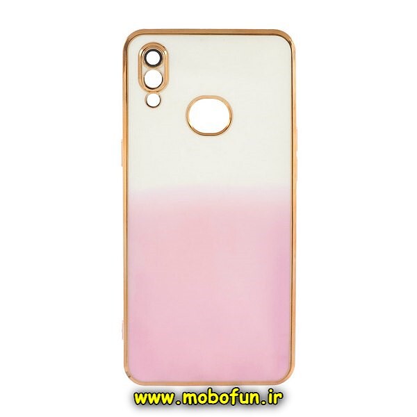 قاب گوشی Galaxy A10S سامسونگ طرح ژله ای مای کیس گلد لاین دور طلایی محافظ لنز دار شیشه ای دو رنگ کد 638
