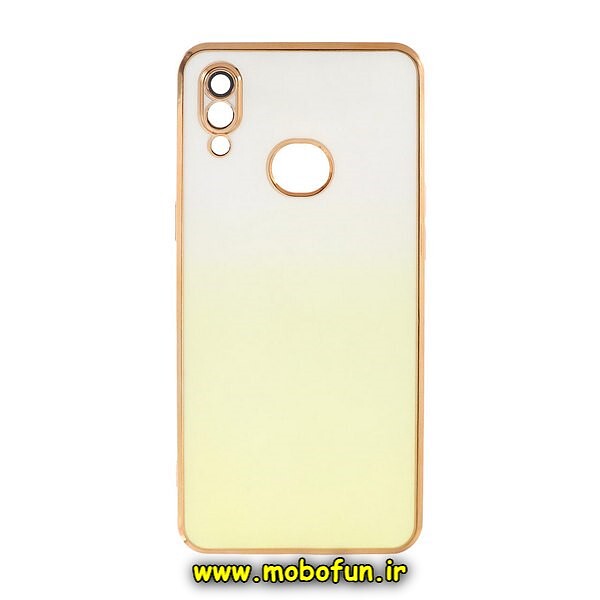 قاب گوشی Galaxy A10S سامسونگ طرح ژله ای مای کیس گلد لاین دور طلایی محافظ لنز دار شیشه ای دو رنگ کد 639