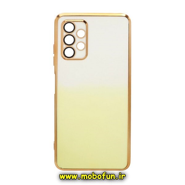 قاب گوشی Galaxy A13 4G سامسونگ طرح ژله ای مای کیس گلد لاین دور طلایی محافظ لنز دار شیشه ای دو رنگ کد 703