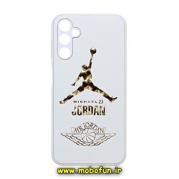 قاب گوشی Galaxy A14 4G - Galaxy A14 5G سامسونگ لاکچری دیزاین جردن نایکی JORDAN محافظ لنزدار سفید کد 364