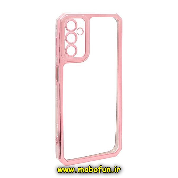قاب گوشی Galaxy A14 4G - Galaxy A14 5G سامسونگ طرح الکتروپلیتینگ ژله ای شفاف محافظ لنز دار ایربگ دار رزگلد کد 390