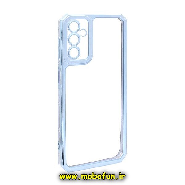 قاب گوشی Galaxy A14 4G - Galaxy A14 5G سامسونگ طرح الکتروپلیتینگ ژله ای شفاف محافظ لنز دار ایربگ دار آبی کد 391