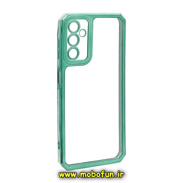 قاب گوشی Galaxy A14 4G - Galaxy A14 5G سامسونگ طرح الکتروپلیتینگ ژله ای شفاف محافظ لنز دار ایربگ دار سبز کد 393