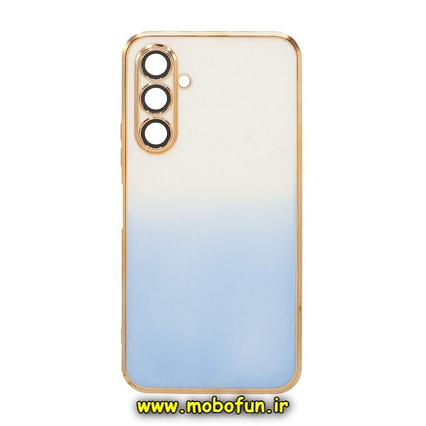 قاب گوشی Galaxy A14 4G - Galaxy A14 5G سامسونگ طرح ژله ای مای کیس گلد لاین دور طلایی محافظ لنز دار شیشه ای دو رنگ کد 395