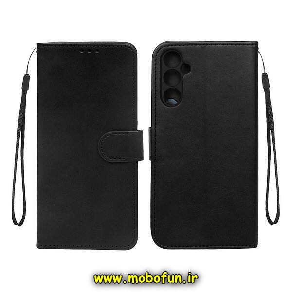 کیف گوشی Galaxy A14 4G - Galaxy A14 5G سامسونگ مگنتی طرح چرم کتابی محافظ لنزدار مشکی کد 419