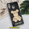 قاب گوشی Galaxy A20 - Galaxy A30 سامسونگ طرح ژله ای مای کیس خرس طلایی تدی برجسته POWER BEAR محافظ لنز دار پاپ سوکت دار مشکی کد 581