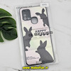 قاب گوشی Galaxy A21S سامسونگ طرح دار پافر چرمی محافظ لنز دار خرگوشی HAPPY کد 755