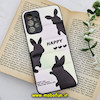 قاب گوشی Galaxy A23 4G سامسونگ طرح دار پافر چرمی محافظ لنز دار خرگوش HAPPY کد 463