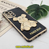 قاب گوشی Galaxy A23 4G سامسونگ طرح ژله ای مای کیس خرس طلایی تدی برجسته POWER BEAR محافظ لنز دار پاپ سوکت دار مشکی کد 470