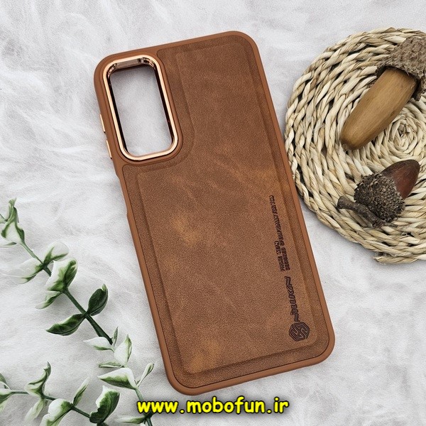 قاب گوشی Galaxy A24 4G سامسونگ طرح چرمی کلاسیک HARD متال کیس نیلکین NILLKIN عسلی کد 152
