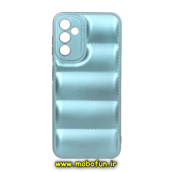 قاب گوشی Galaxy A24 4G سامسونگ سیلیکونی ژله ای پافر PC زیر بسته محافظ لنز دار سبزآبی مات کد 163
