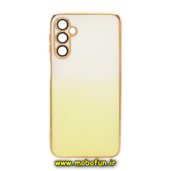 قاب گوشی Galaxy A24 4G سامسونگ طرح ژله ای مای کیس گلد لاین دور طلایی محافظ لنز دار شیشه ای دو رنگ کد 169