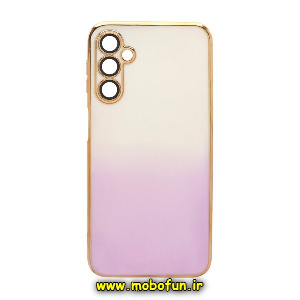 قاب گوشی Galaxy A24 4G سامسونگ طرح ژله ای مای کیس گلد لاین دور طلایی محافظ لنز دار شیشه ای دو رنگ کد 171