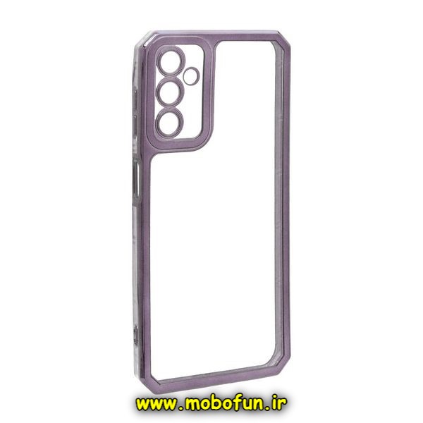 قاب گوشی Galaxy A24 4G سامسونگ طرح الکتروپلیتینگ ژله ای شفاف محافظ لنز دار ایربگ دار مشکی کد 184