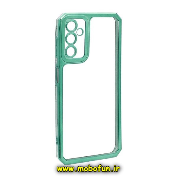 قاب گوشی Galaxy A24 4G سامسونگ طرح الکتروپلیتینگ ژله ای شفاف محافظ لنز دار ایربگ دار سبز کد 185