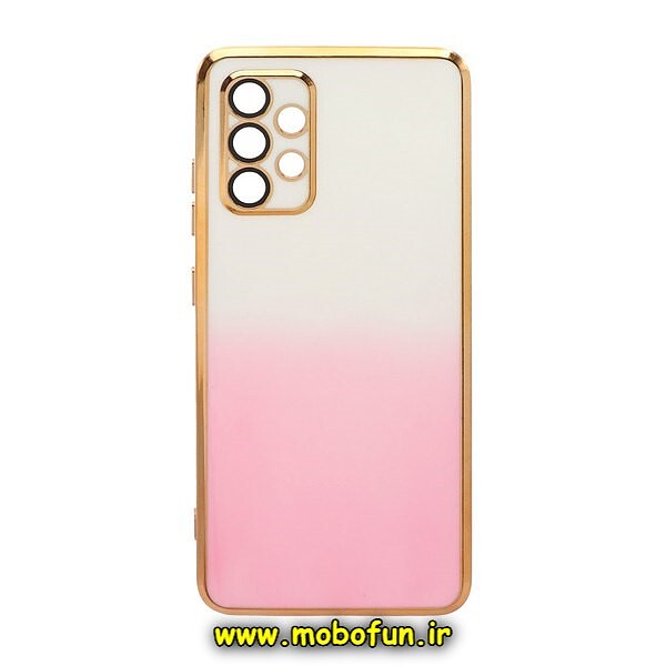 قاب گوشی Galaxy A32 4G سامسونگ طرح ژله ای مای کیس گلد لاین دور طلایی محافظ لنز دار شیشه ای دو رنگ کد 966