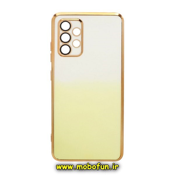 قاب گوشی Galaxy A32 4G سامسونگ طرح ژله ای مای کیس گلد لاین دور طلایی محافظ لنز دار شیشه ای دو رنگ کد 967