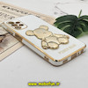 قاب گوشی Galaxy A32 5G سامسونگ طرح ژله ای مای کیس خرس طلایی تدی برجسته POWER BEAR محافظ لنز دار پاپ سوکت دار سفید کد 335