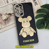 قاب گوشی Galaxy A33 5G سامسونگ طرح ژله ای مای کیس خرس طلایی تدی برجسته POWER BEAR محافظ لنز دار پاپ سوکت دار مشکی کد 497