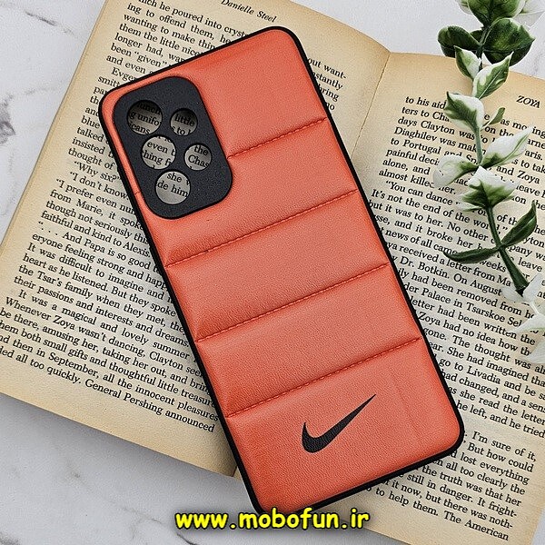 قاب گوشی Galaxy A33 5G سامسونگ طرح دار پافر چرمی محافظ لنز دار نایکی NIKE کد 509