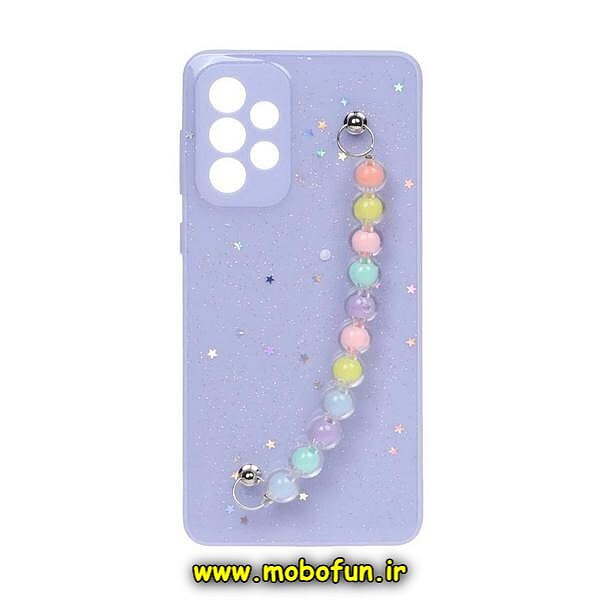 قاب گوشی Galaxy A33 5G سامسونگ طرح رزینی ماربل مرواریدی دستبندی رنگی محافظ لنزدار یاسی کد 523