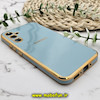 قاب گوشی Galaxy A34 5G سامسونگ طرح ژله ای مای کیس گلد لاین دور طلایی محافظ لنز دار آبی روشن کد 298