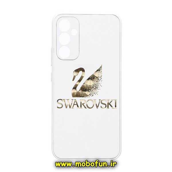 قاب گوشی Galaxy A34 5G سامسونگ لاکچری دیزاین سواروسکی محافظ لنزدار سفید کد 319