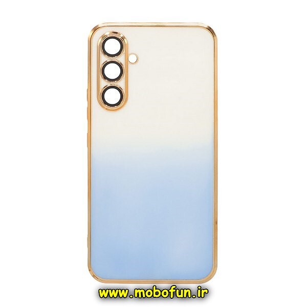 قاب گوشی Galaxy A34 5G سامسونگ طرح ژله ای مای کیس گلد لاین دور طلایی محافظ لنز دار شیشه ای دو رنگ کد 328