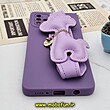 قاب گوشی Galaxy A51 سامسونگ طرح لاکچری دستبندی پلاک فلزی چرمی زرافه بنفش محافظ لنز دار کد 848