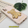 قاب گوشی Galaxy A51 سامسونگ طرح ژله ای مای کیس خرس طلایی تدی برجسته POWER BEAR محافظ لنز دار پاپ سوکت دار گلبهی کد 858