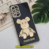 قاب گوشی Galaxy A52 4G - Galaxy A52 5G - Galaxy A52S سامسونگ طرح ژله ای مای کیس خرس طلایی تدی برجسته POWER BEAR محافظ لنز دار پاپ سوکت دار مشکی کد 1147