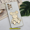 قاب گوشی Galaxy A52 4G - Galaxy A52 5G - Galaxy A52S سامسونگ طرح ژله ای مای کیس خرس طلایی تدی برجسته POWER BEAR محافظ لنز دار پاپ سوکت دار سفید کد 1148