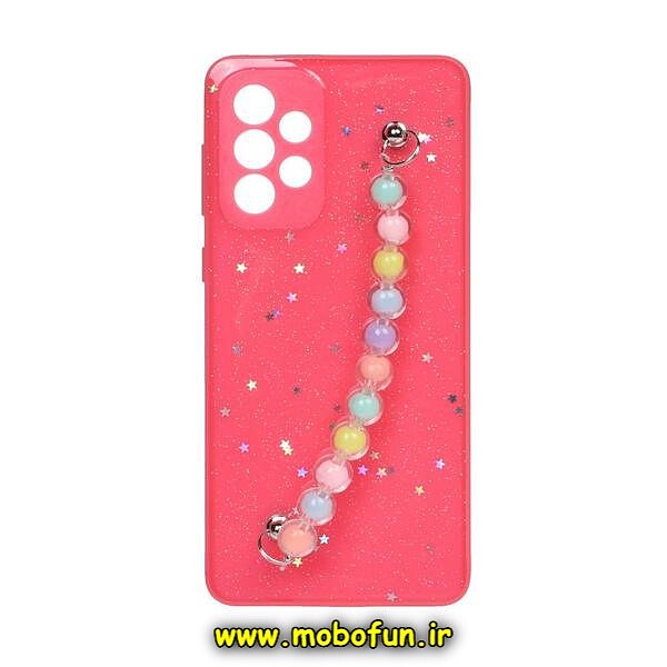 قاب گوشی Galaxy A53 5G سامسونگ طرح رزینی ماربل مرواریدی دستبندی رنگی محافظ لنزدار سرخابی کد 710
