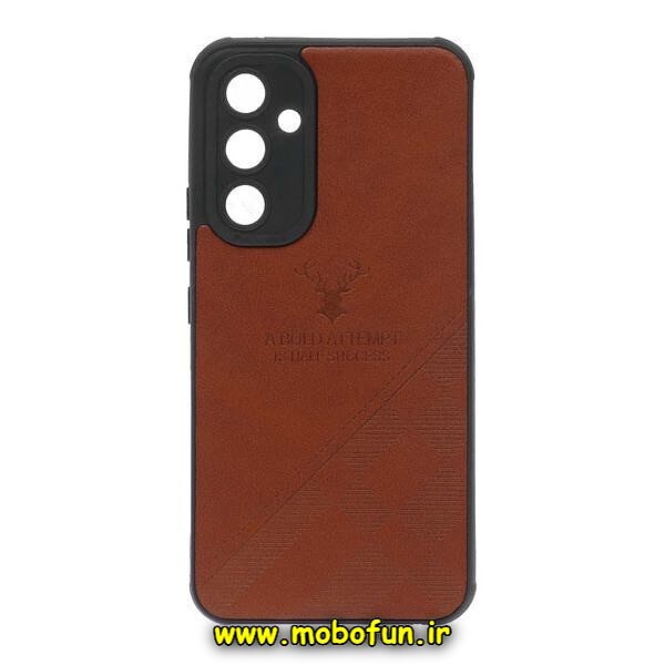 قاب گوشی Galaxy A54 5G سامسونگ طرح ژله ای چرمی ساده گوزنی DEER قهوه ای کد 355