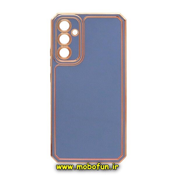 قاب گوشی Galaxy A54 5G سامسونگ طرح ژله ای مای کیس گلد لاین دور طلایی محافظ لنز دار ایربگ دار کپسولی آبی فیلی کد 371