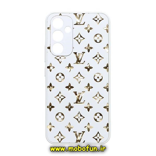 قاب گوشی Galaxy A54 5G سامسونگ لاکچری لویی ویتون LV محافظ لنزدار سفید کد 396