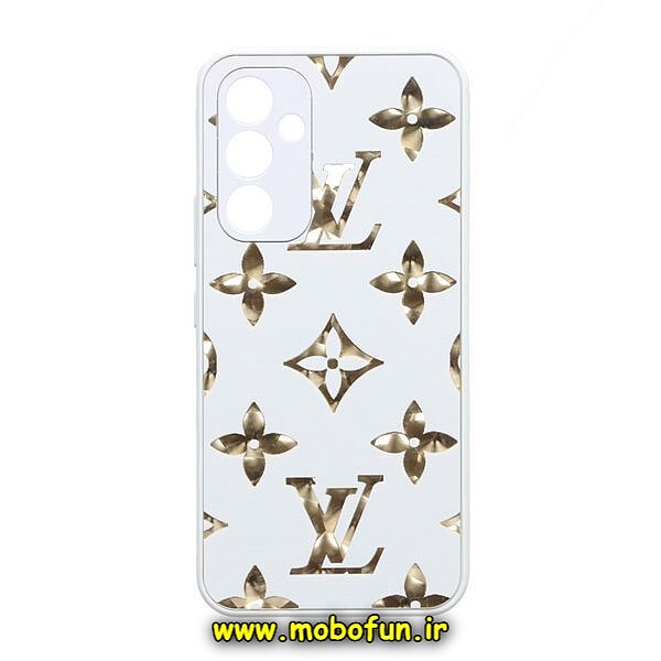 قاب گوشی Galaxy A54 5G سامسونگ لاکچری لویی ویتون LV محافظ لنزدار سفید کد 398