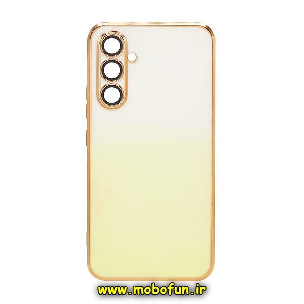 قاب گوشی Galaxy A54 5G سامسونگ طرح ژله ای مای کیس گلد لاین دور طلایی محافظ لنز دار شیشه ای دو رنگ کد 407