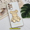 قاب گوشی Galaxy A72 سامسونگ طرح ژله ای مای کیس خرس طلایی تدی برجسته POWER BEAR محافظ لنز دار پاپ سوکت دار سفید کد 483