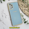 قاب گوشی Galaxy A73 5G سامسونگ طرح ژله ای مای کیس گلد لاین دور طلایی محافظ لنز دار آبی روشن کد 667