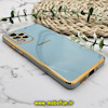 قاب گوشی Galaxy A73 5G سامسونگ طرح ژله ای مای کیس گلد لاین دور طلایی محافظ لنز دار آبی روشن کد 667