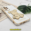 قاب گوشی Galaxy A73 5G سامسونگ طرح ژله ای مای کیس خرس طلایی تدی برجسته POWER BEAR محافظ لنز دار پاپ سوکت دار سفید کد 692