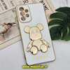 قاب گوشی Galaxy A73 5G سامسونگ طرح ژله ای مای کیس خرس طلایی تدی برجسته POWER BEAR محافظ لنز دار پاپ سوکت دار سفید کد 692